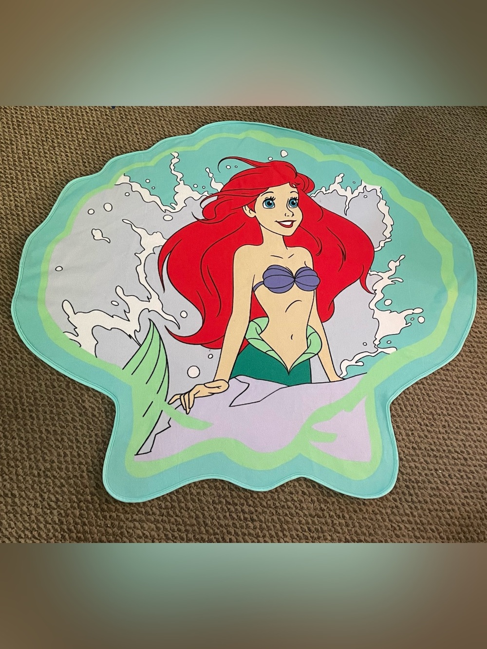 The Little Mermaid Disney Shell Shaped Beach Towel